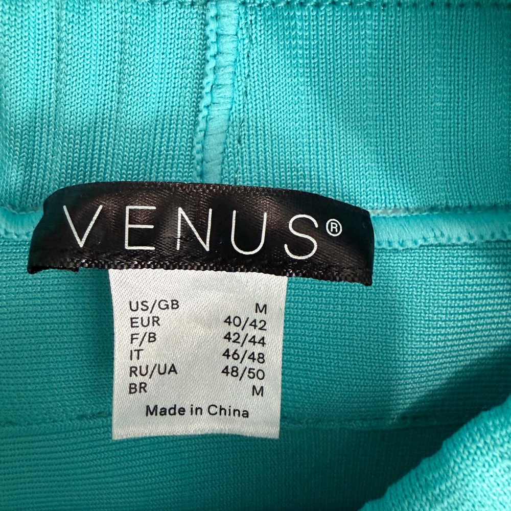 VENUS Turquoise Deep-V Backless Ribbed Sheath Dress - Picture 12 of 13